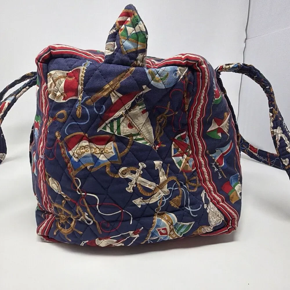 Vera Bradley Regatta 1994 Vintage Navy Duffel Travel Bag Retired - Picture 11 of 16